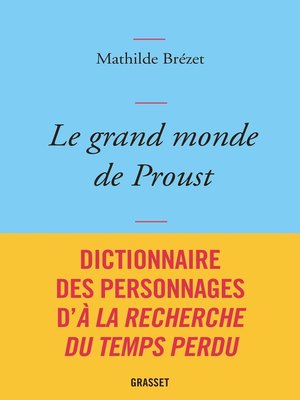 cover image of Le grand monde de Proust
